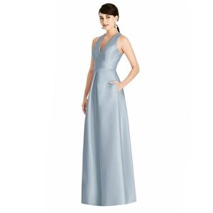Alfred Sung Bridesmaid Dress: V-Neck Sleeveless with Open-Back